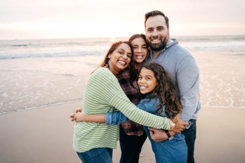 Family at beach